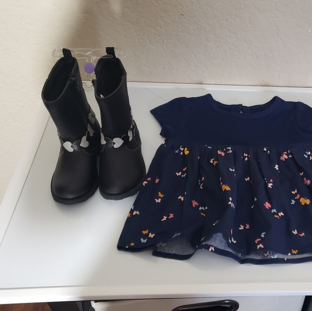 Carter's 18m old bundle dress and boots.